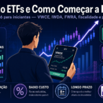 O que são ETFs e como começar a investir: investidor a ver ETFs como VWCE e IWDA no telemóvel