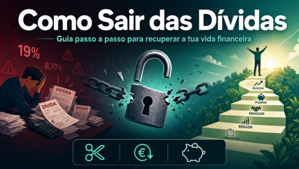 Como sair das dívidas em Portugal: cadeado aberto e escadas a subir rumo à liberdade financeira